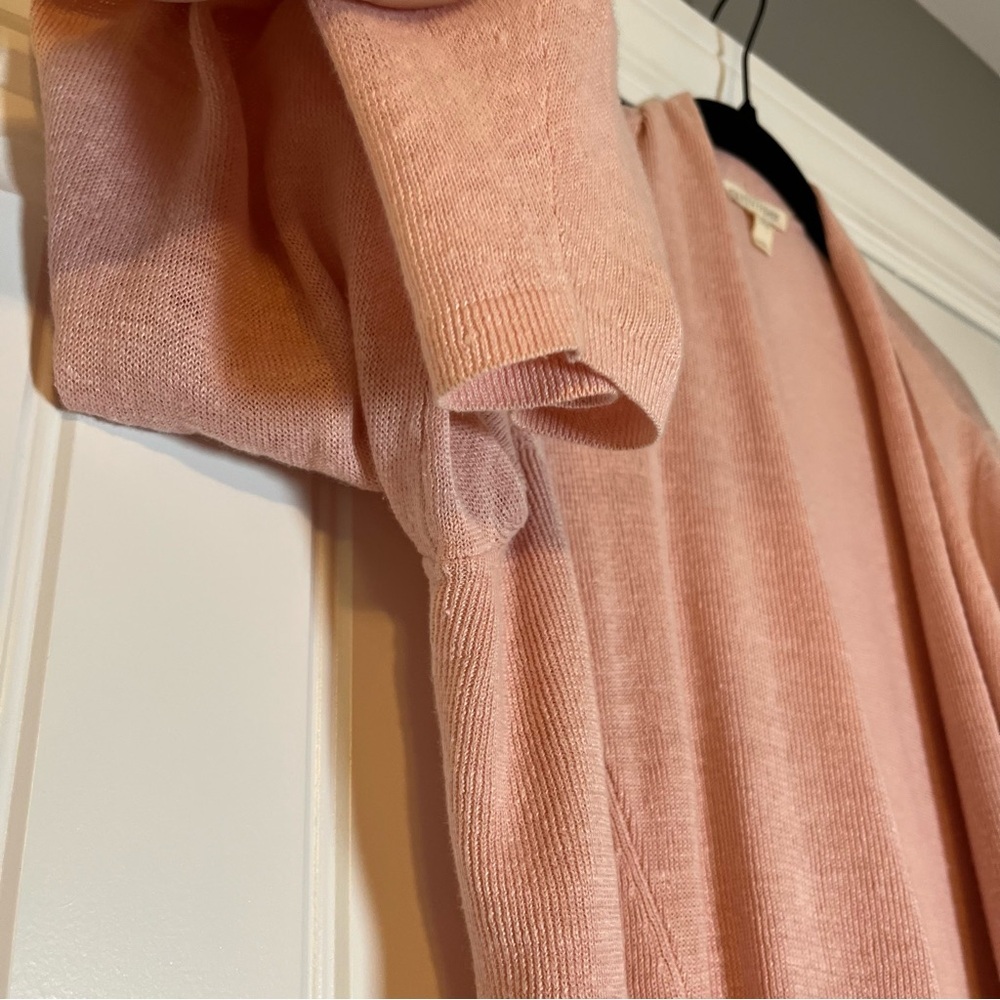 Eileen Fisher Organic Linen Cardigan Size Medium Pink Casual Lightweight - Picture 3 of 7